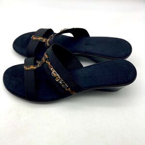 Chloe Leopard Print Wedge Sandals Size 9 Italy